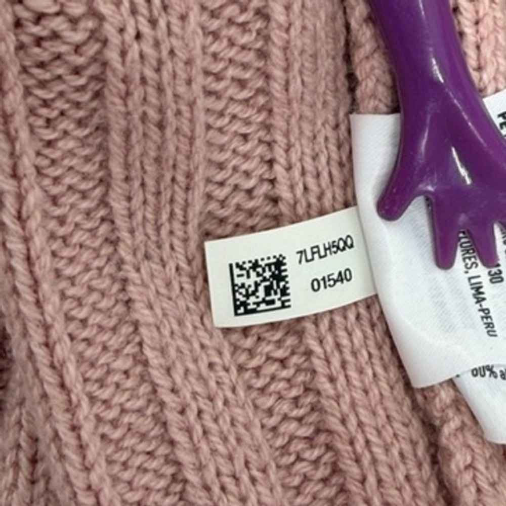 American Eagle Outfitters Ribbed Mock Neck Cropped Sweater Dusty Rose XS - Picture 6 of 8